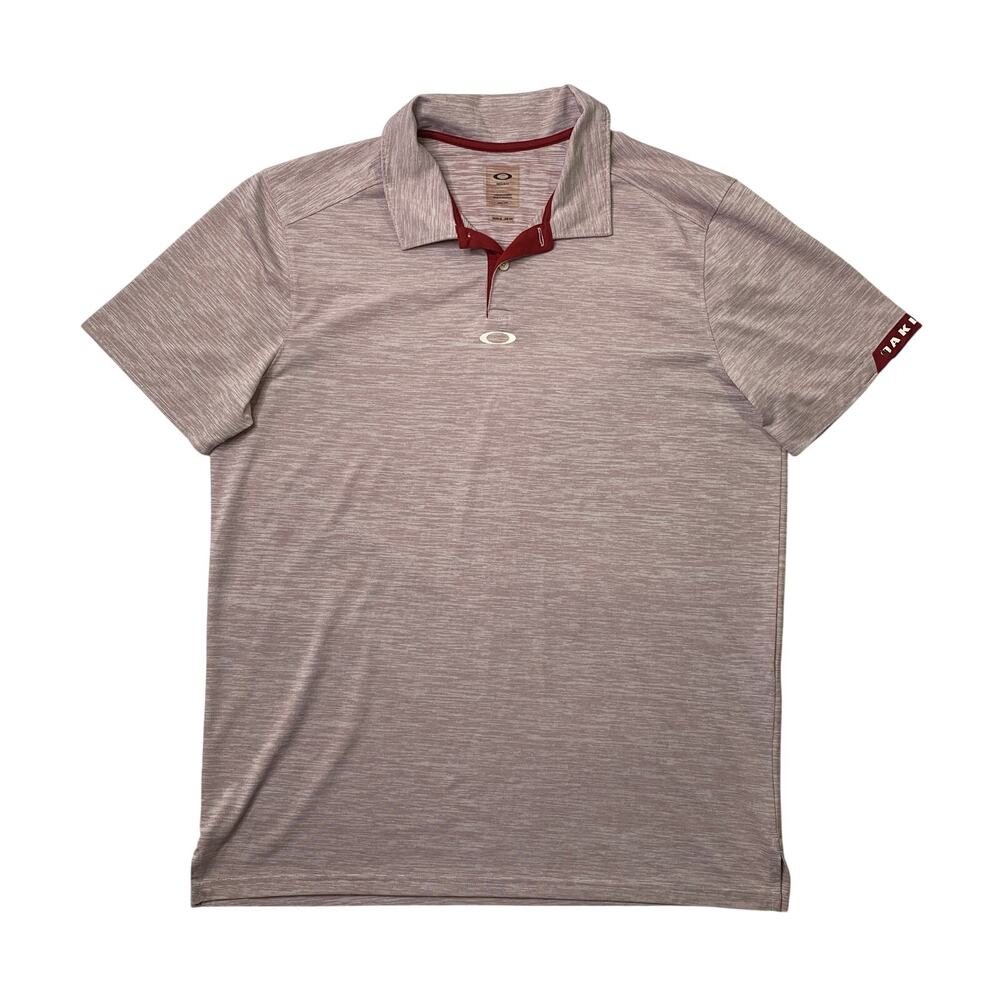 Oakley Polo Shirt Mens XL Brick White Gravity Heathered Regular Fit Short Sleeve
